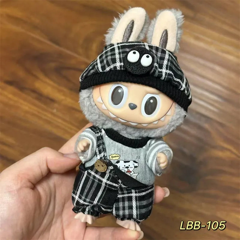 Plastic clothing set for 17cm tall vinyl doll figurine with multiple style code options
