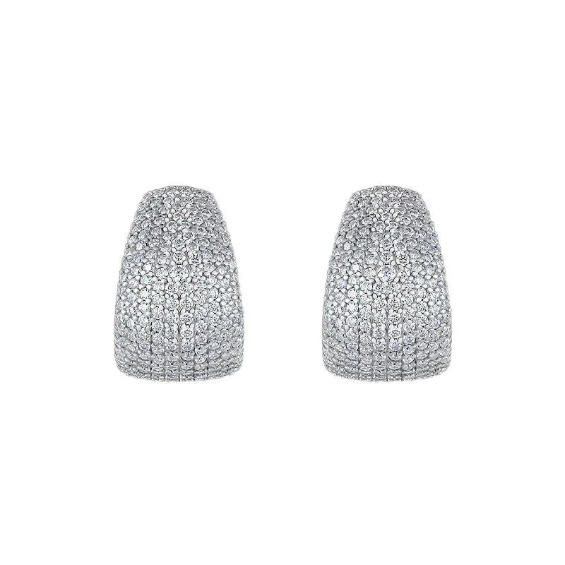 S925 sterling silver geometric stud earrings with D-E colour extremely white moissanite stones