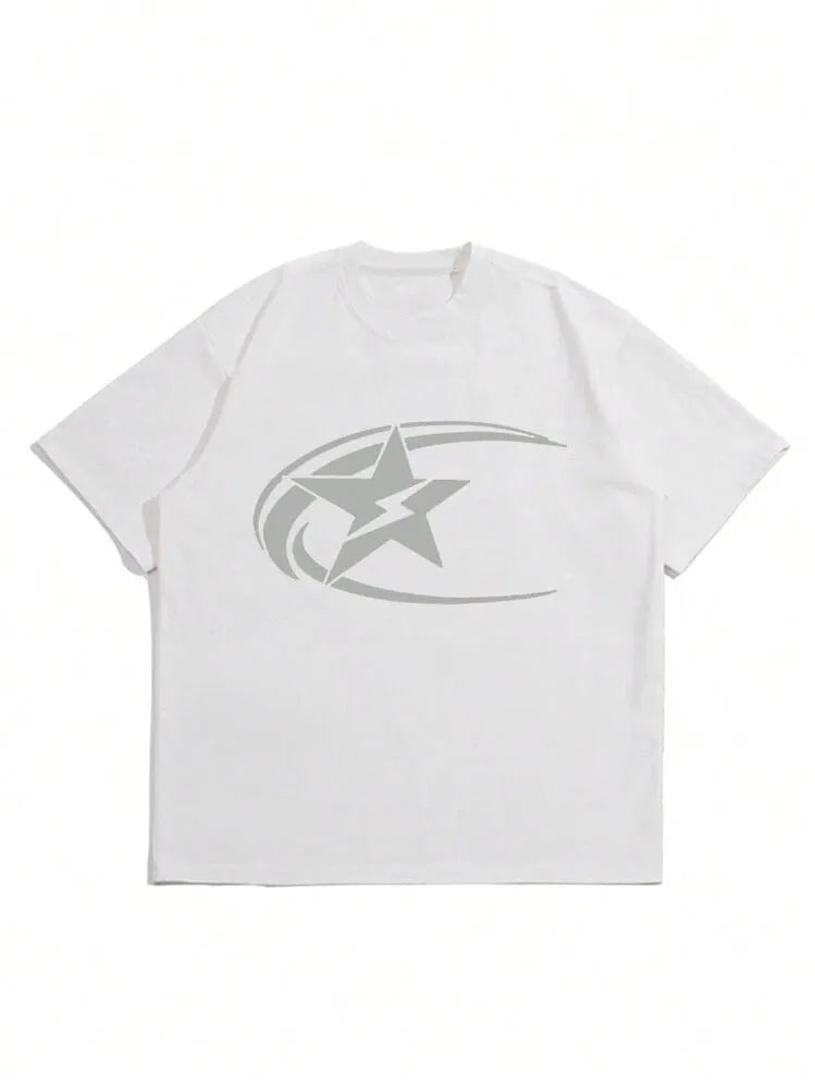 Men's pure cotton short sleeve T-shirt with Japanese retro style in dark grey colour