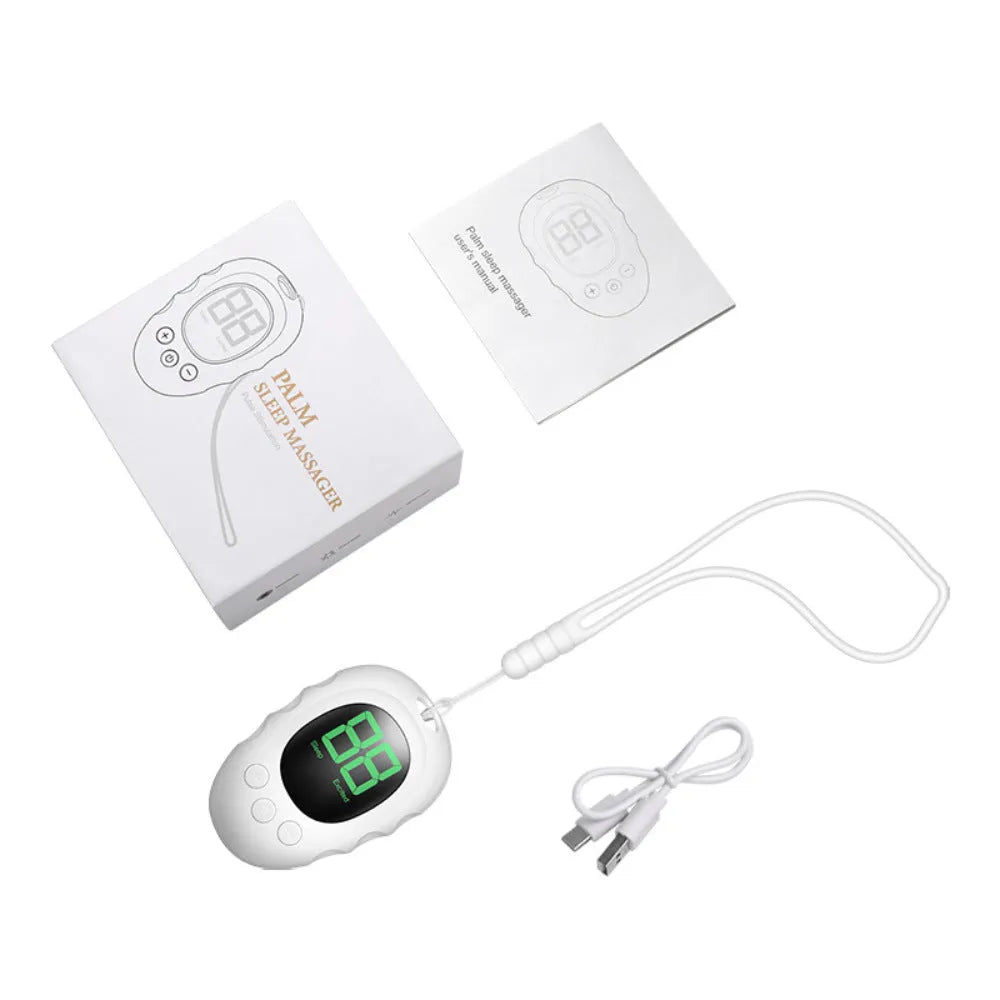 Silicone sleep aid hand grip sleep monitor in white black or green colour with charging cable