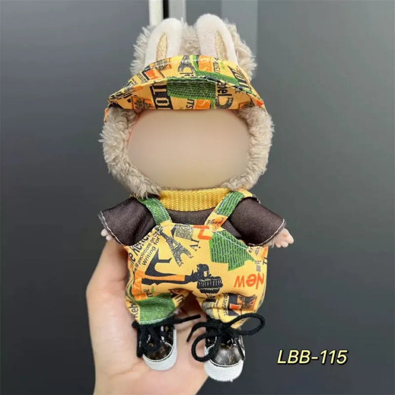 Plastic clothing set for 17cm tall vinyl doll figurine with multiple style code options