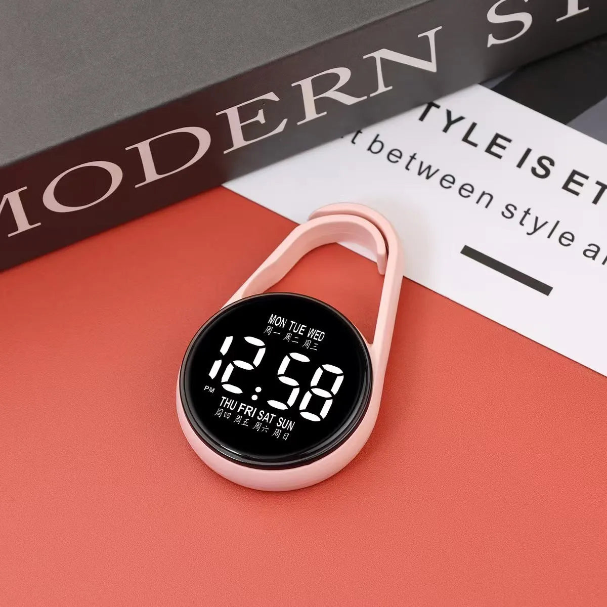 LED digital electronic watch with luminous display and plastic strap in various colour options