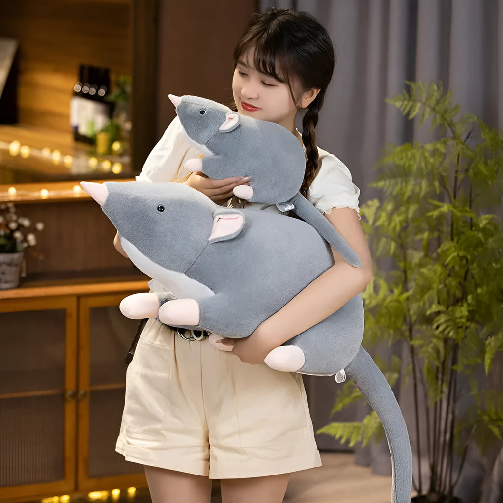 Cartoon mouse plush doll toy in three size options - 32cm, 50cm, and 100cm heights