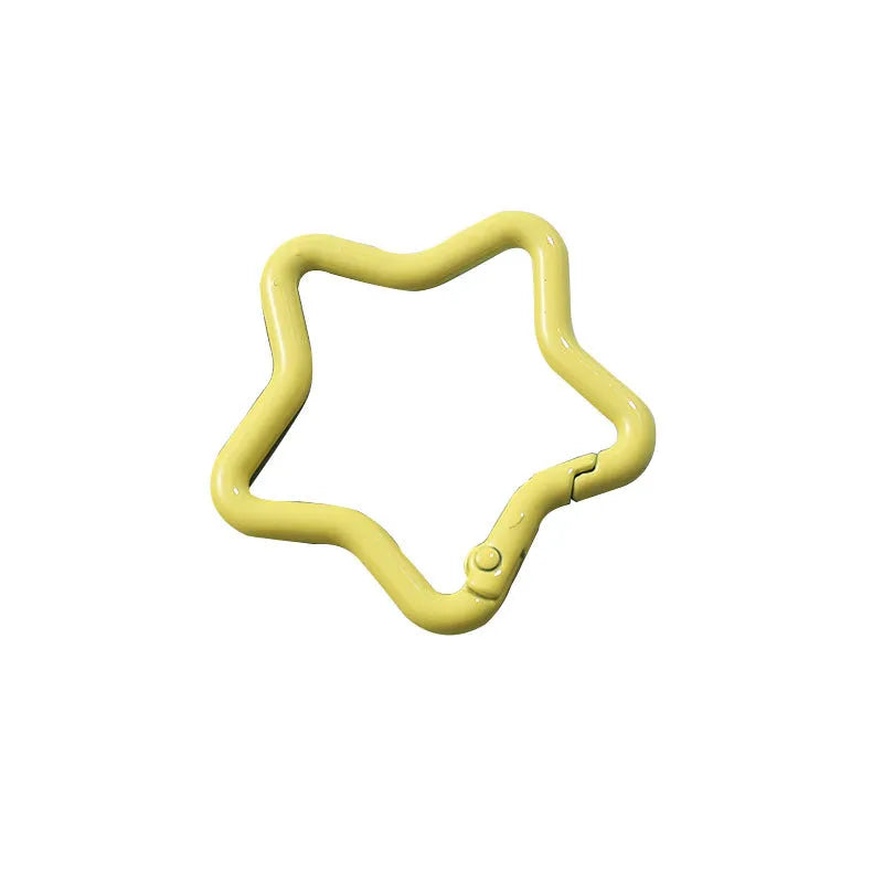 Zinc alloy five-pointed star keychain in macaron colours for backpack decoration