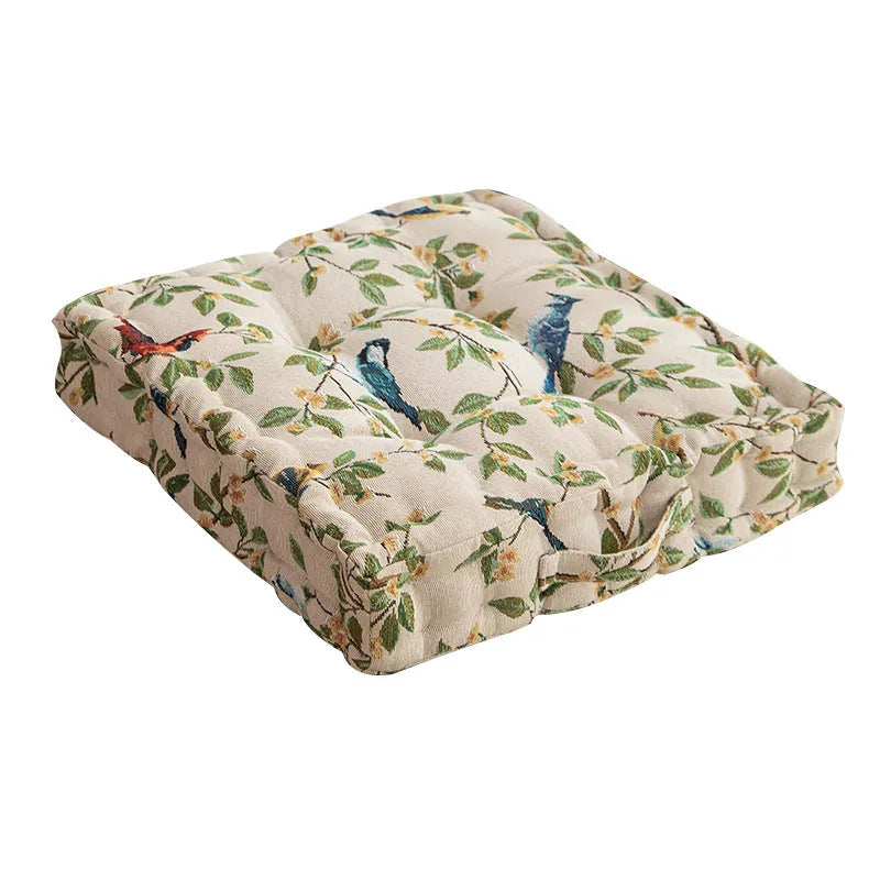 American style dining chair cushion with thick 8cm support and floral pattern, dimensions 40×40cm
