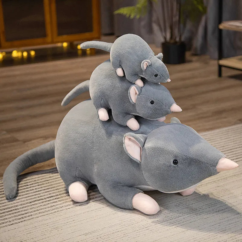 Cartoon mouse plush doll toy in three size options - 32cm, 50cm, and 100cm heights
