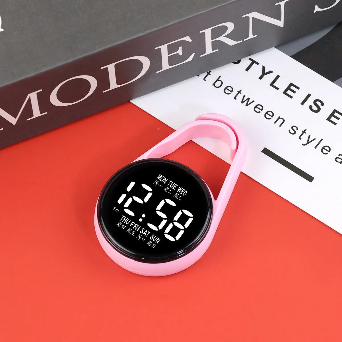 LED digital electronic watch with luminous display and plastic strap in various colour options