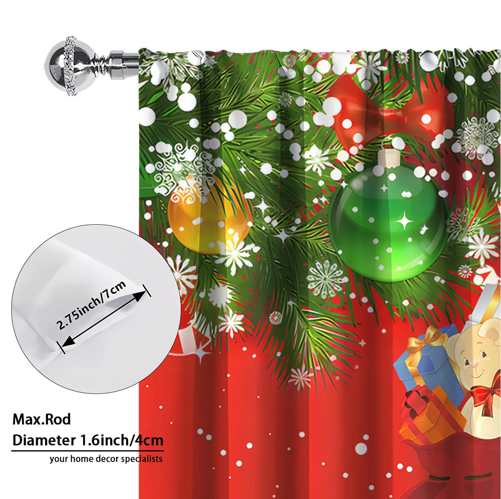 3D digital printed polyester Christmas curtains in modern simple style with high sunshade function