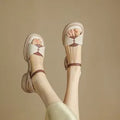 Women's khaki platform sandals with chunky heel and open toe design