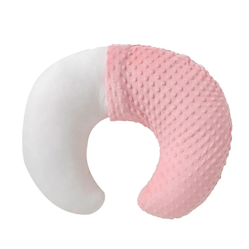 Nursing pillow with removable pillowcase in grey, light blue, pink, or yellow colours.