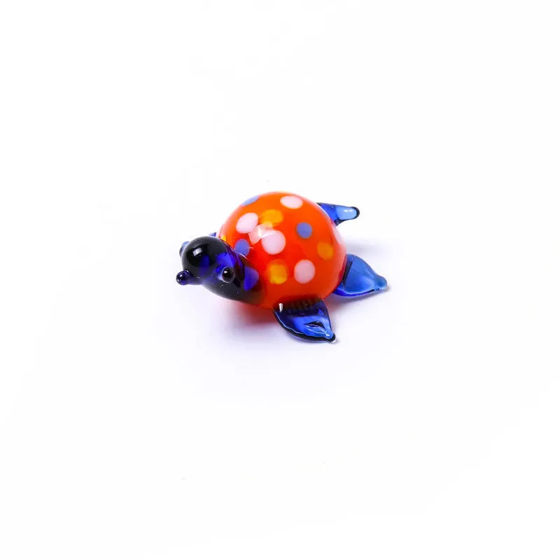 Geometric glass turtle desk ornament in modern design with six colour options