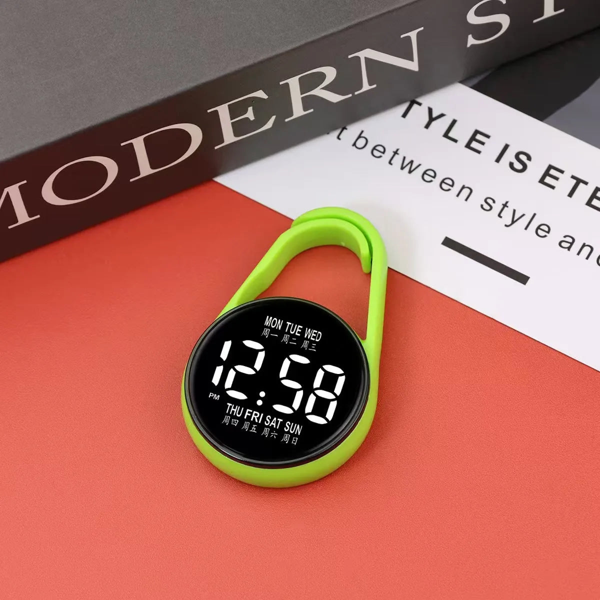 LED digital electronic watch with luminous display and plastic strap in various colour options