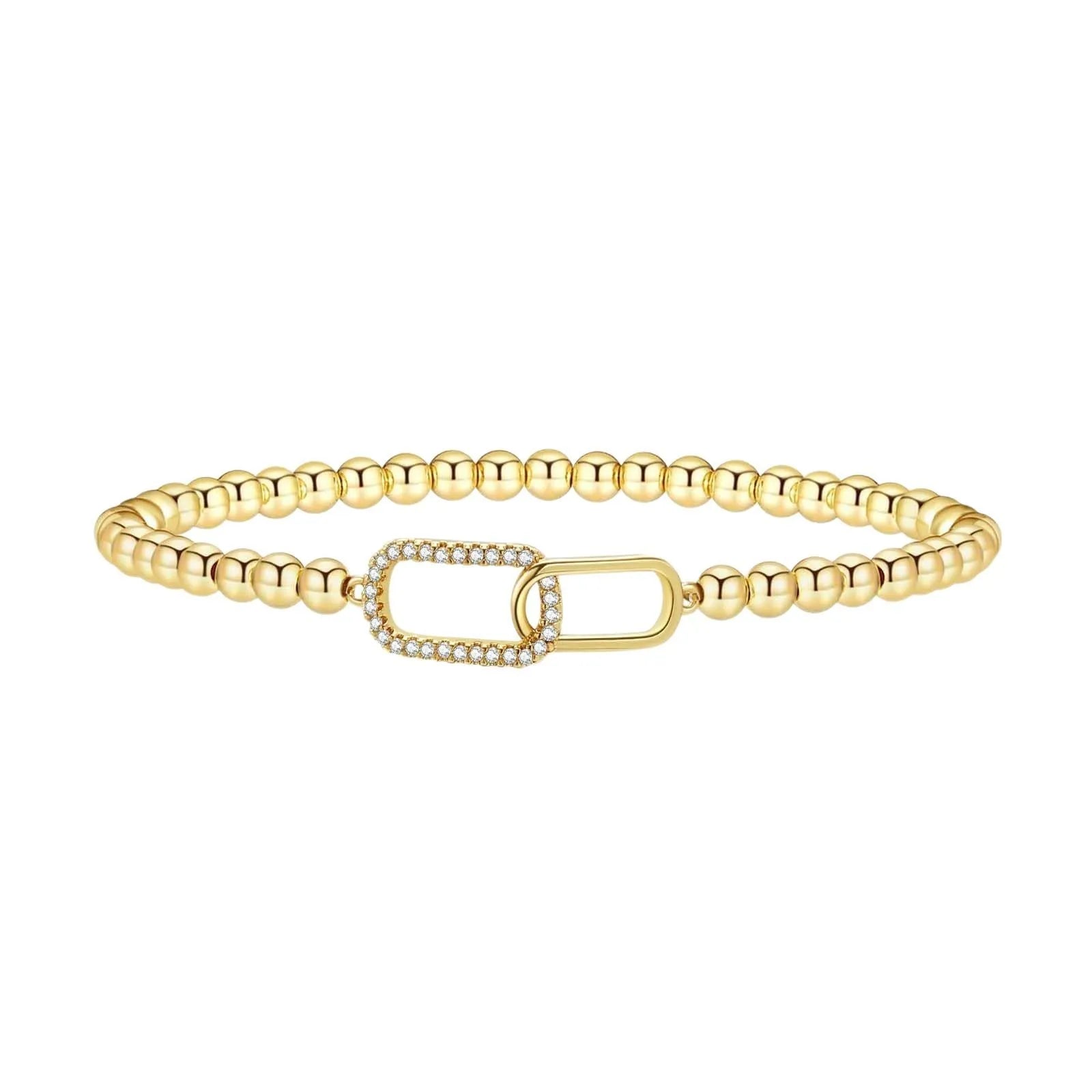 Women's adjustable stainless steel bracelet with a round geometric bead in a selection of colours.