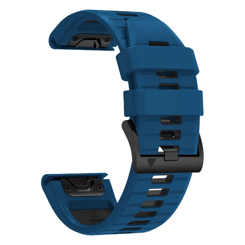 Two-colour quick release silicone watch strap for Garmin Fenix watches in 22mm and 26mm widths.