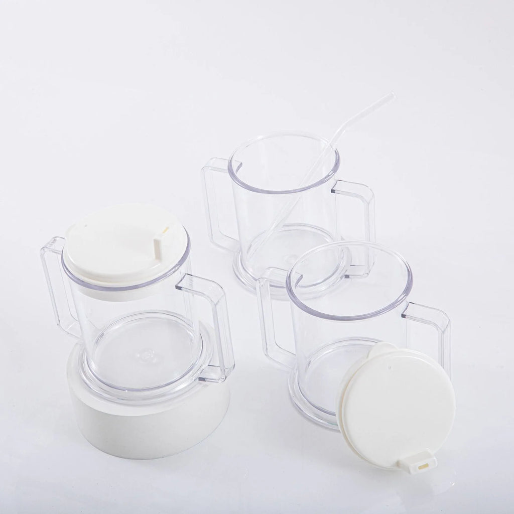 Transparent PP plastic drinking cup with 301-400ml capacity, 14cm tall.
