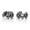 Retro hollow skull stainless steel clip earrings with geometry design