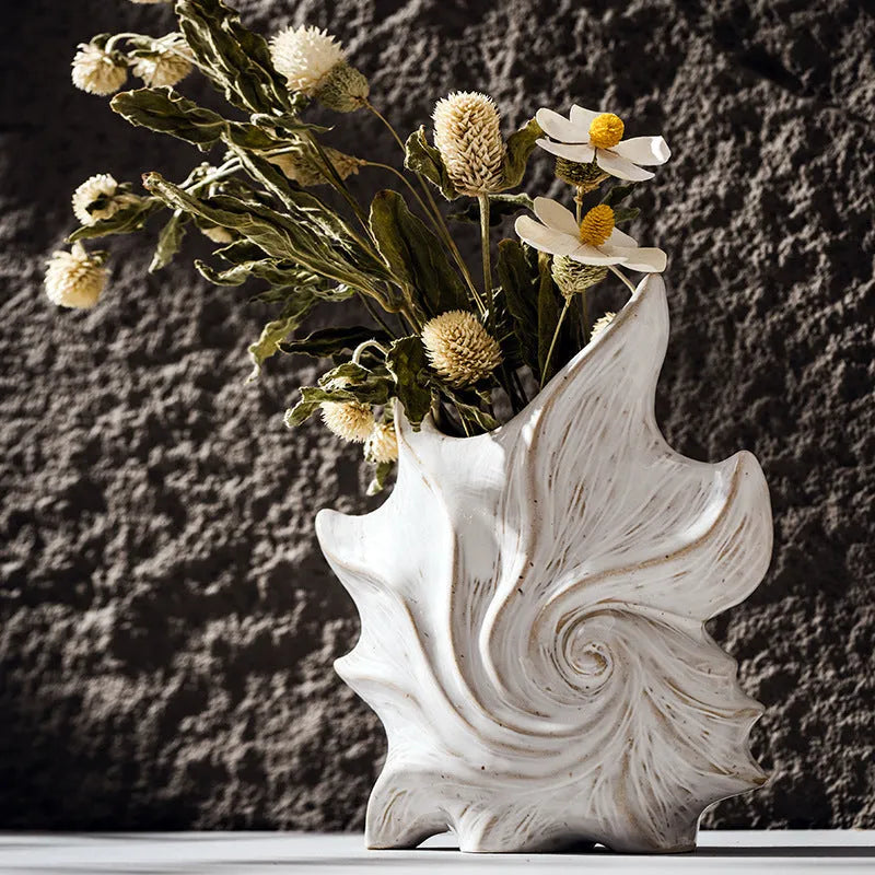 French art ceramic vase with coloured glaze in Hexi Li retro European style.