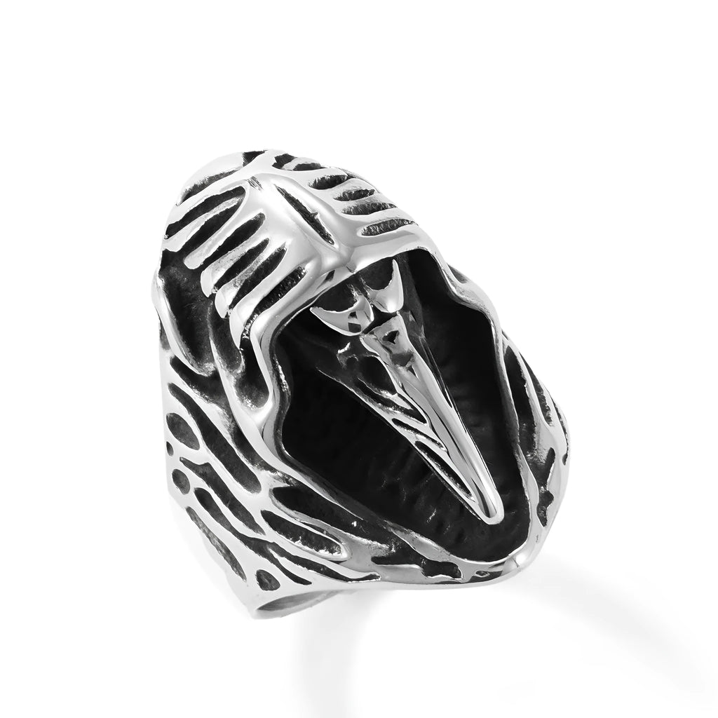 Titanium steel crow ring geometric punk jewellery in MR166 colour