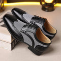 Men's black imitation houndstooth pattern casual canvas shoes with square toe and lace-up front.