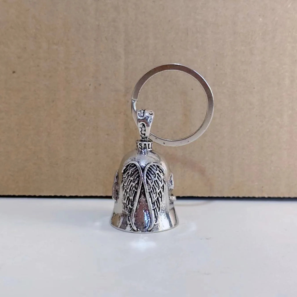 Angel white wings necklace and keychain set with vintage feather design