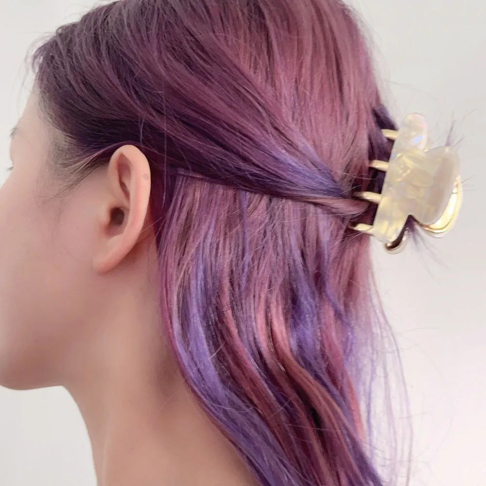 Dopamine retro acetate metal grip hair barrettes in four colour variations