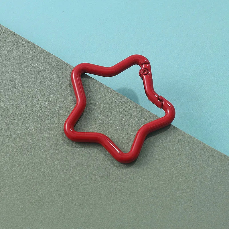 Zinc alloy five-pointed star keychain in macaron colours for backpack decoration