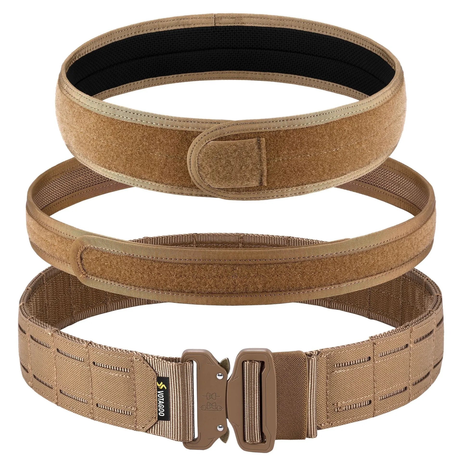 VOTAGOO 2-inch tactical belt with quick-release buckle in CP camouflage, black or grey-brown