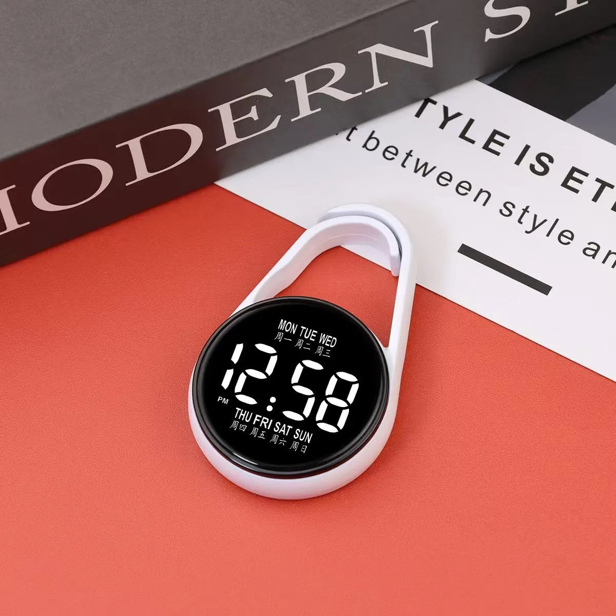 LED digital electronic watch with luminous display and plastic strap in various colour options
