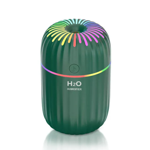 Mini car USB aromatherapy humidifier with animal design in green, pink or white colour options