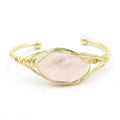 Natural raw gemstone bracelet with winding 8mm crystals in multiple colour options