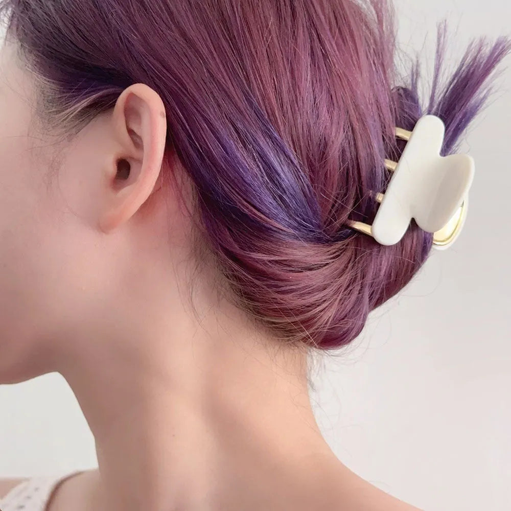 Dopamine retro acetate metal grip hair barrettes in four colour variations