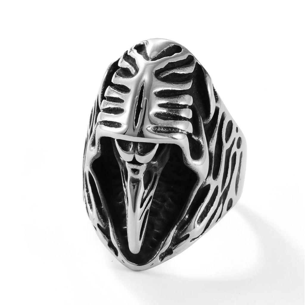 Titanium steel crow ring geometric punk jewellery in MR166 colour