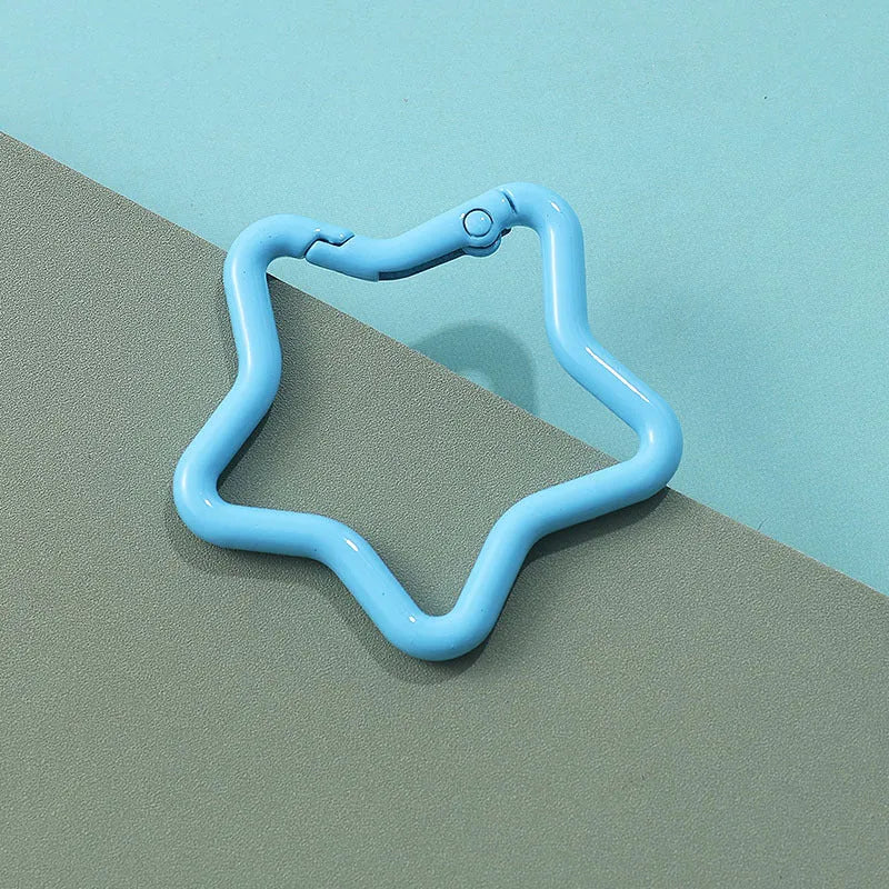 Zinc alloy five-pointed star keychain in macaron colours for backpack decoration