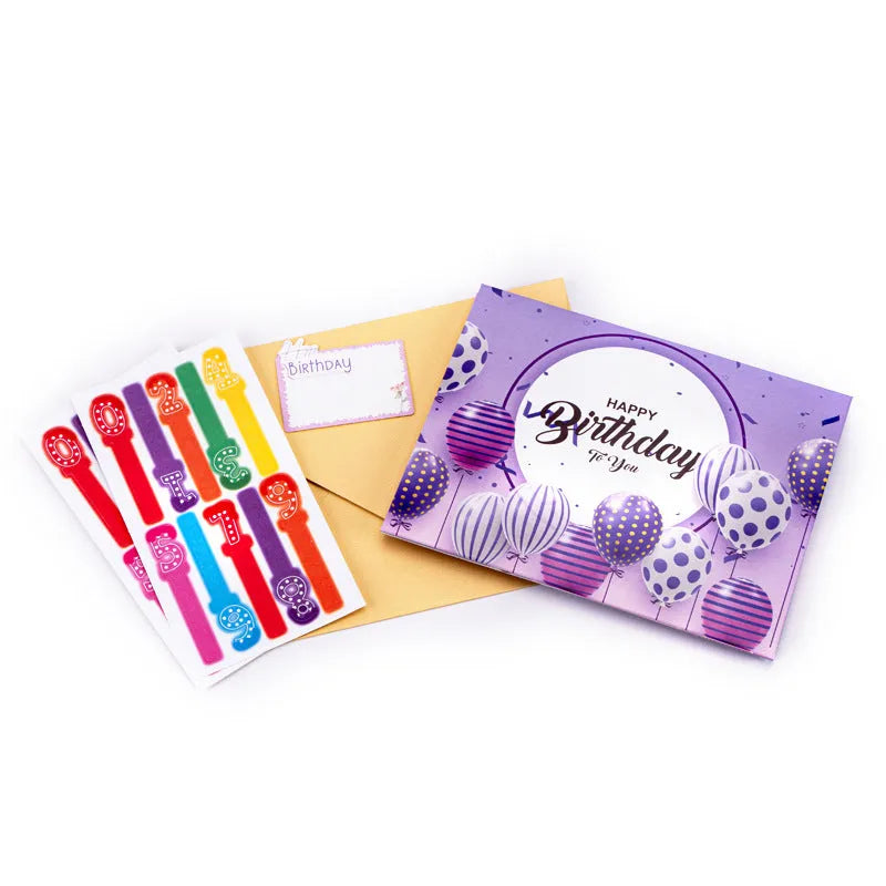 Open 3D greeting card with Chinese ink style cake design, showing hand-folded paper dimensions of 15cm by 20cm.