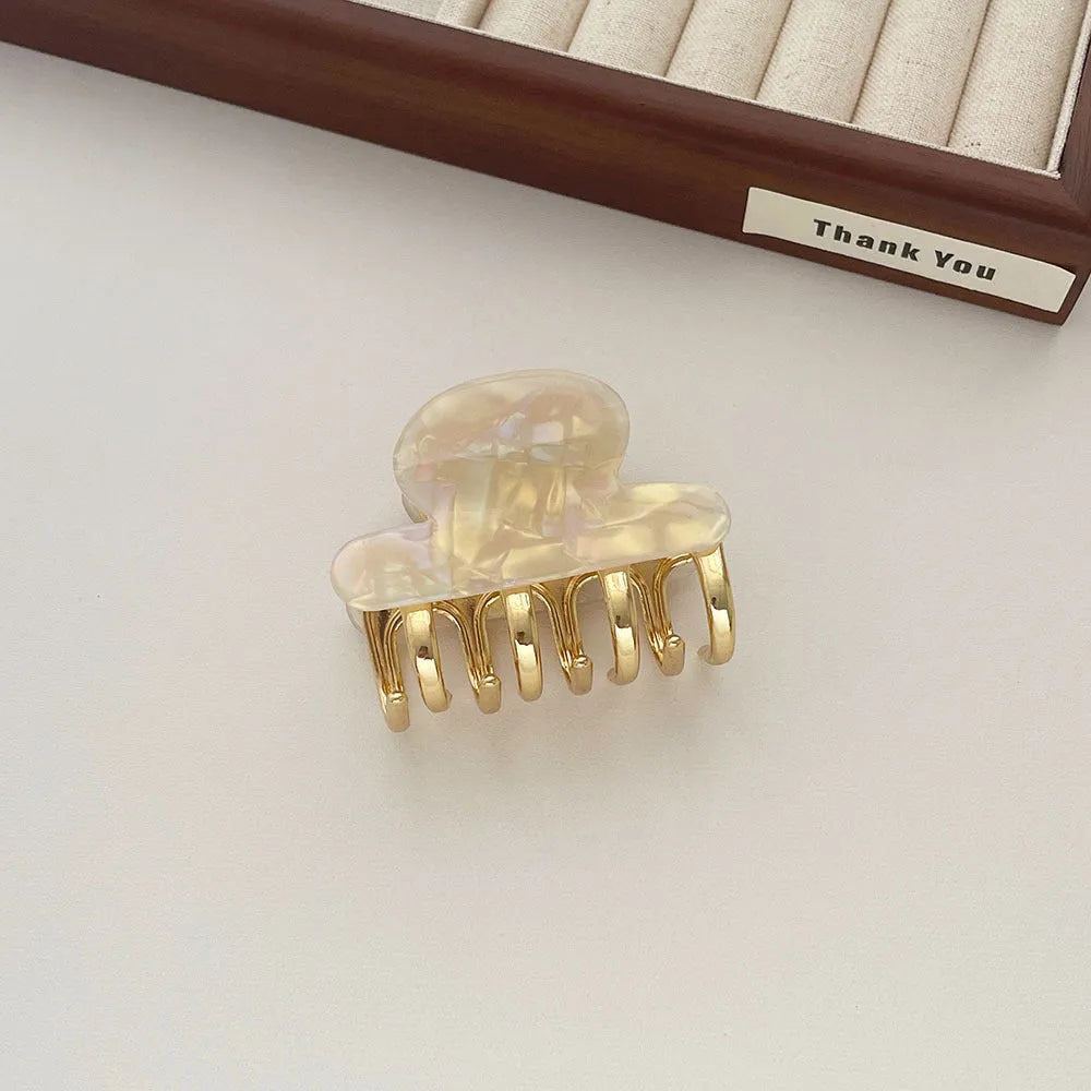 Dopamine retro acetate metal grip hair barrettes in four colour variations