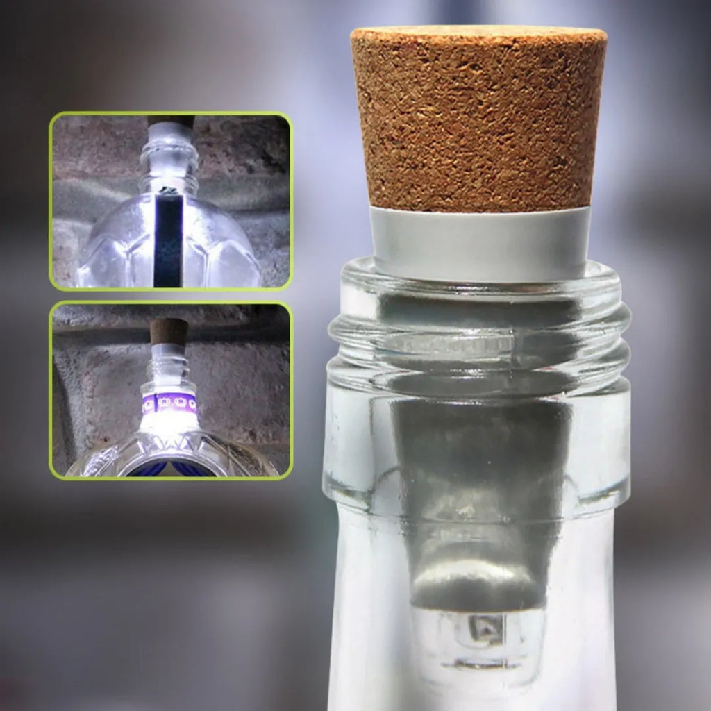 USB rechargeable LED bottle cap light with waterproof plastic shell for decorative holiday use