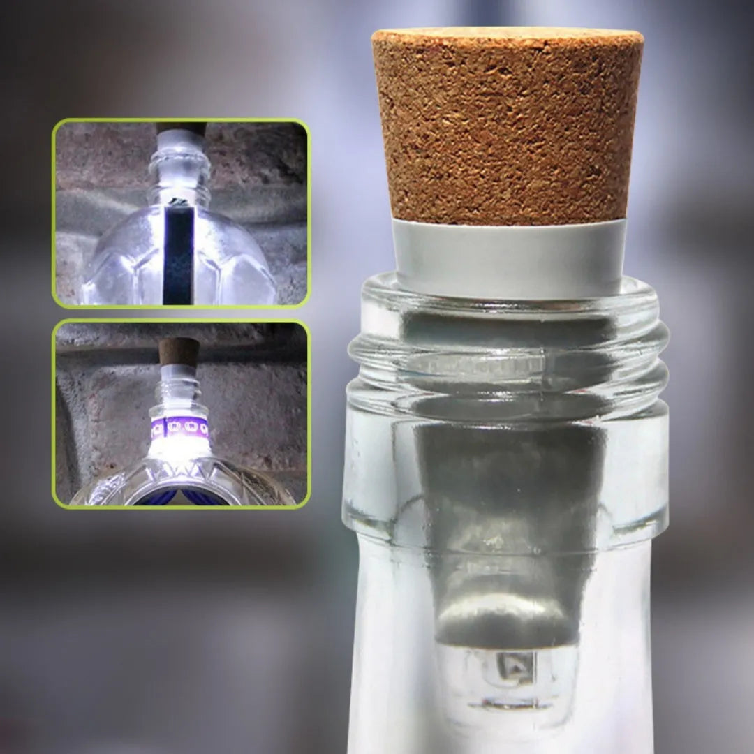 USB rechargeable LED bottle cap light with waterproof plastic shell for decorative holiday use