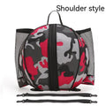 Oxford cloth basketball training bag in black, shown in one-shoulder and two-shoulder backpack styles