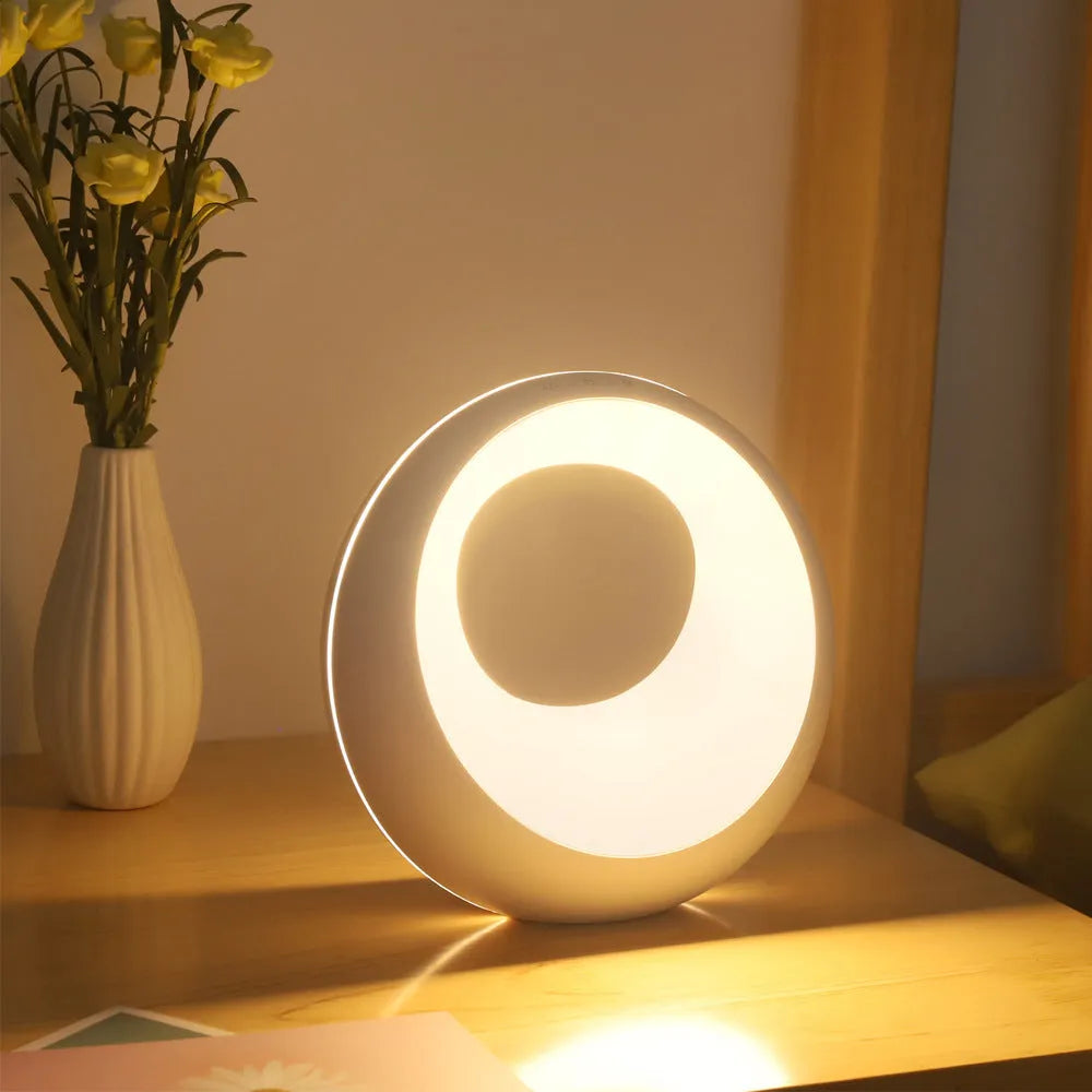 Creative Touch RGB colour-changing night lamp with remote control on a desk