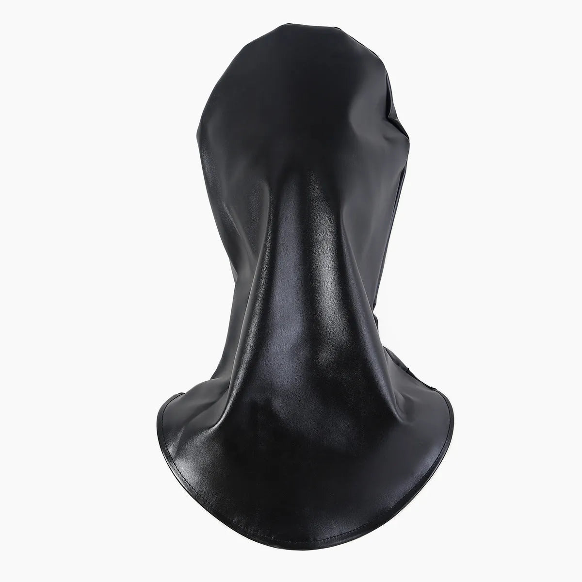 Black leather breathable mask with adjustable headgear straps