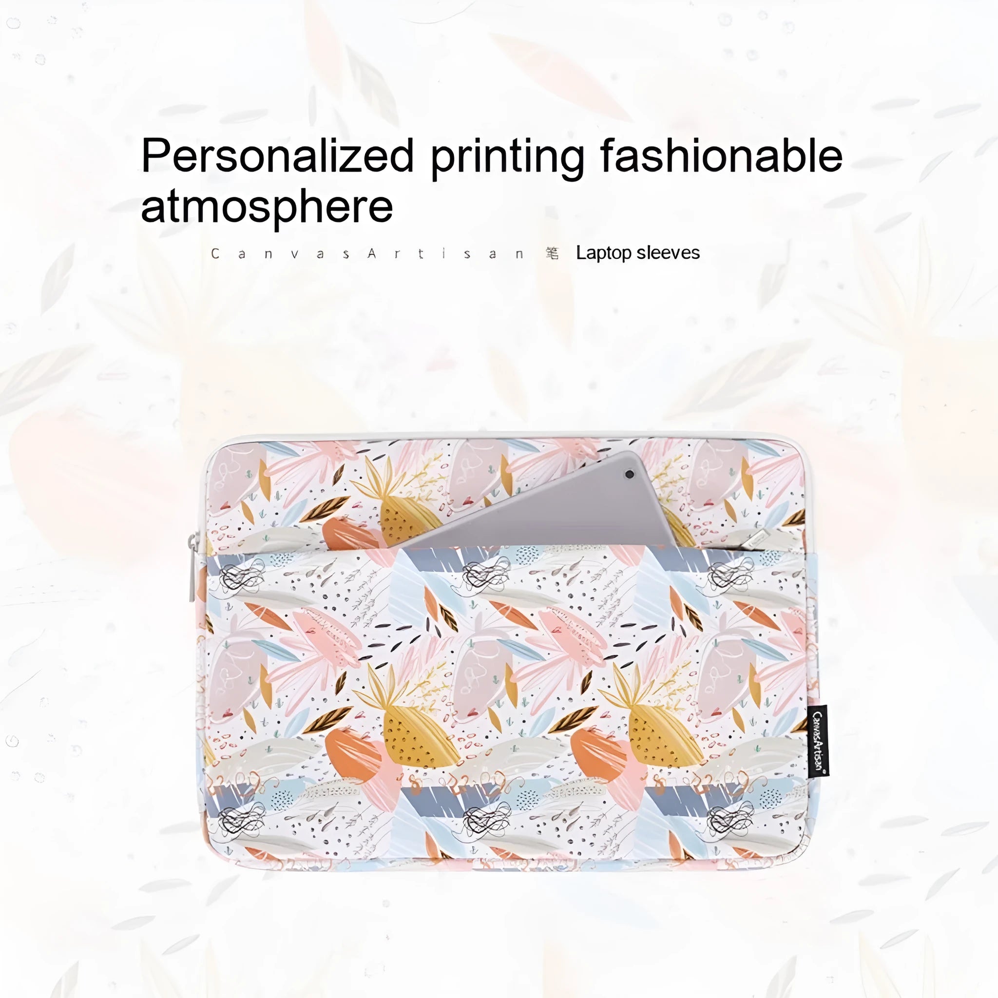 White PU leather waterproof laptop inner bag for 11 to 15 inch computers on a plain background.