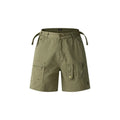 Retro workwear shorts in washed cotton with loose fit and fifth pants length design