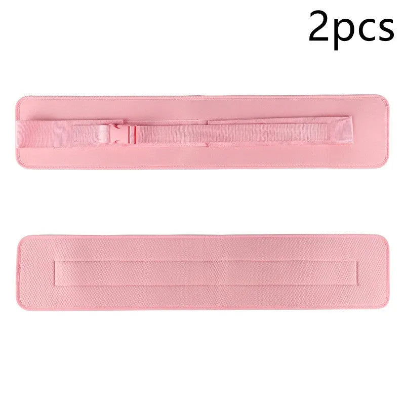 Black and pink weight-bearing hip bridge training belt for dumbbell barbell exercises with lumbar support