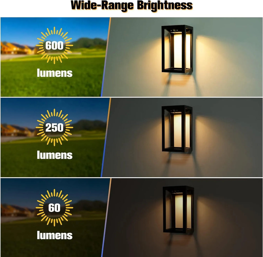 Modern Chinese outdoor solar wall lamp with plastic shell and IP65 waterproof rating for garden illumination