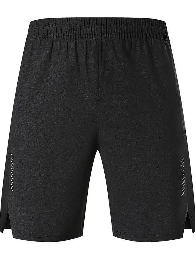 Men's forest green spandex casual shorts with mid-waist and five-point design