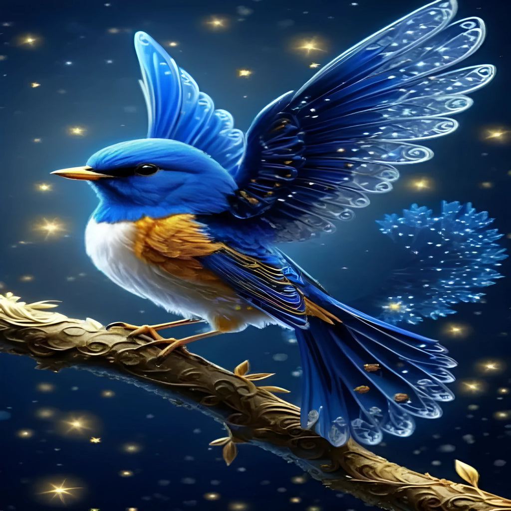Blue bird diamond painting on 60x100cm acrylic canvas with modern simplicity design