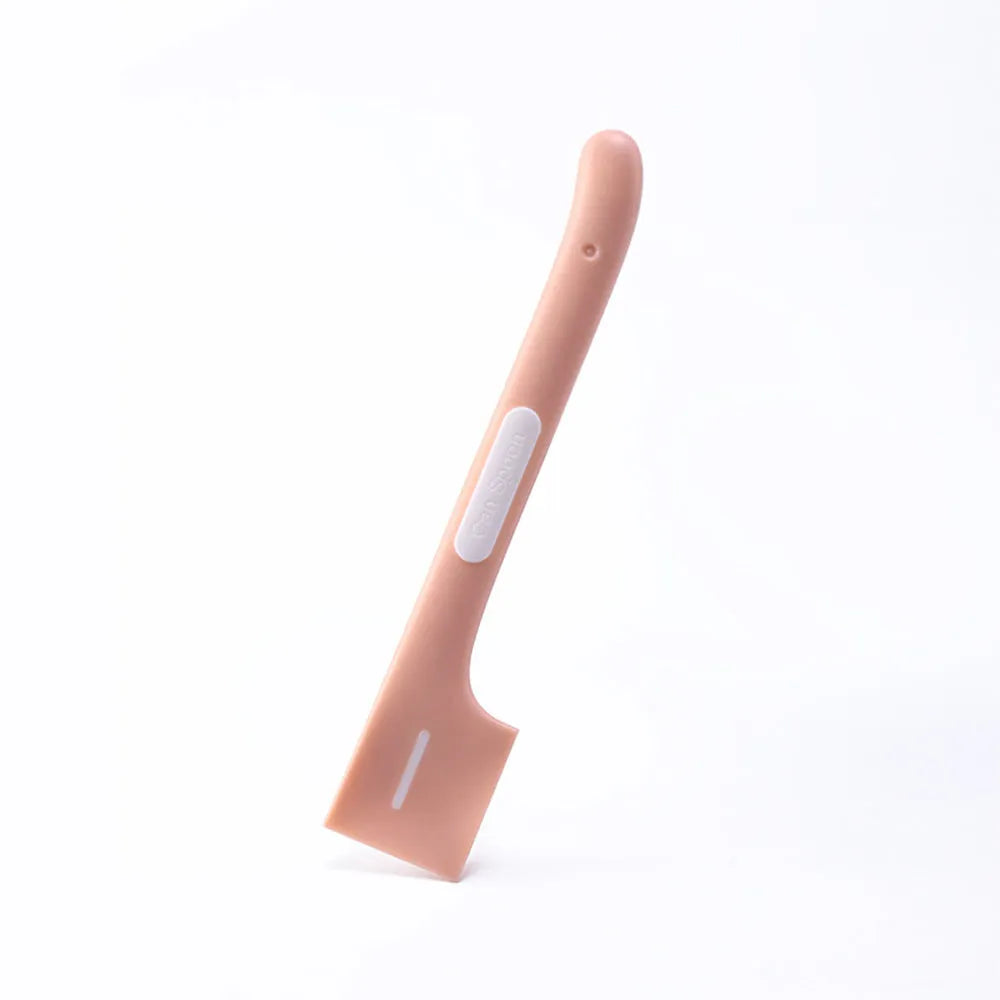 TPR pet food can spoon with right-angle design and 16cm long handle in green colour