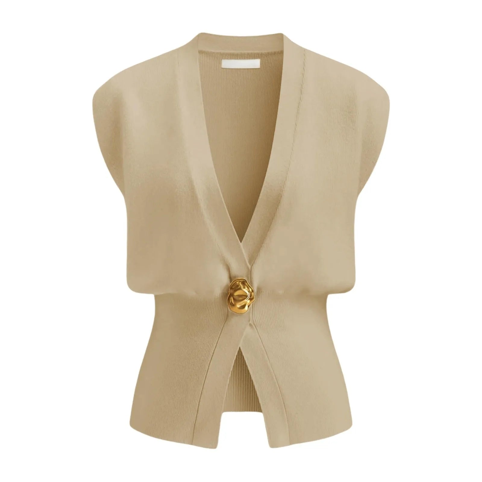 Women's loose fit V-neck button cardigan in knitted polyester available in six colours
