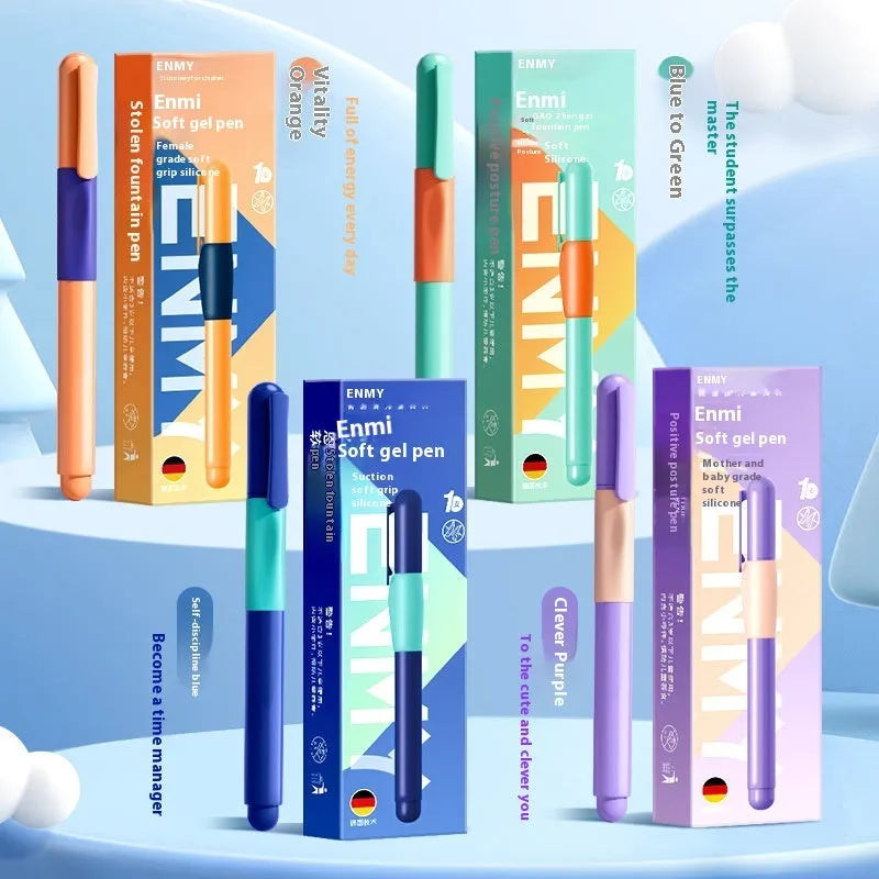 Boxed student posture correction pen in blue, green, purple, and orange colour options.