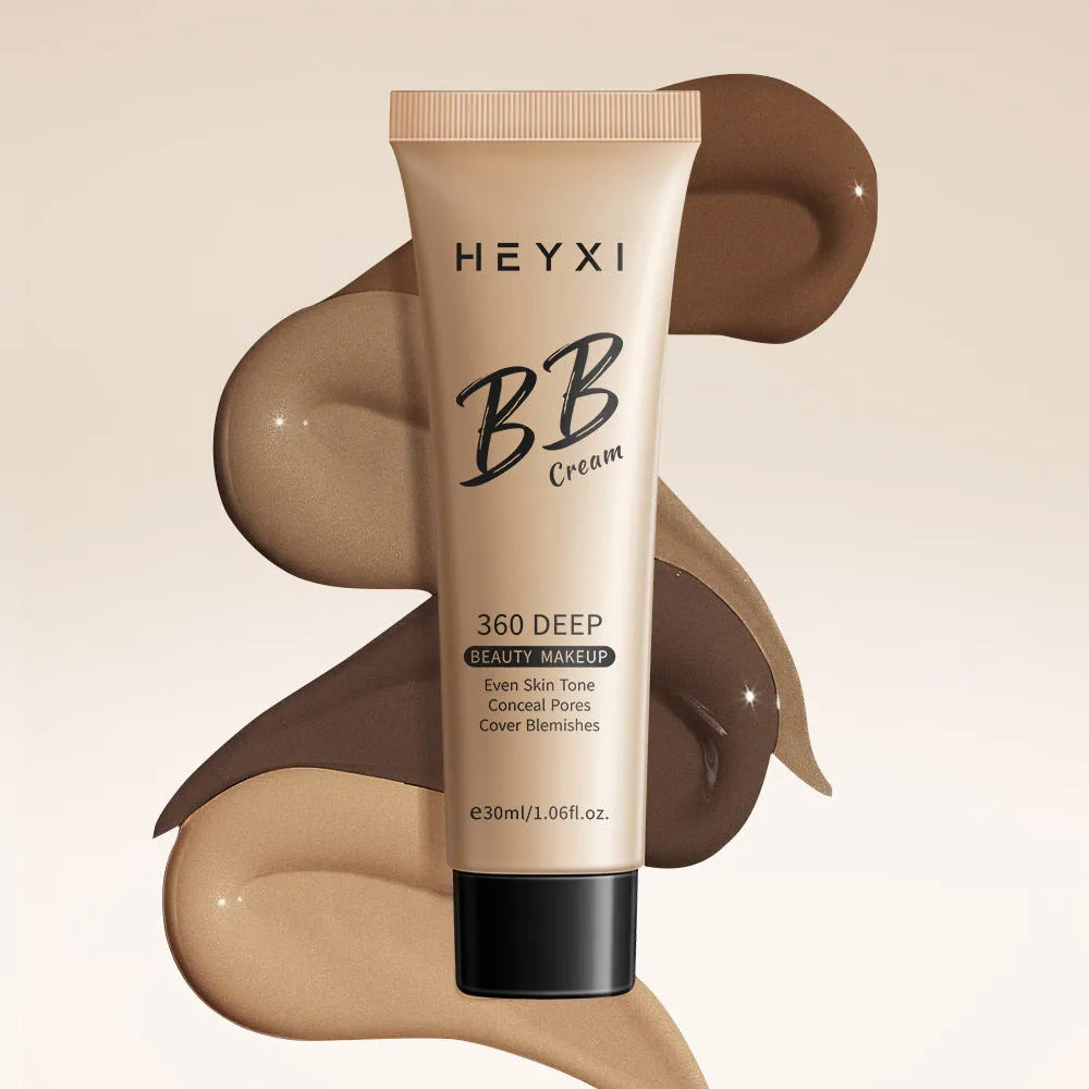 Waterproof BB cream tube showing four colour shade options for different skin tones